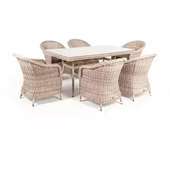 Обеденная группа плетеная, цвет бежевый 4SIS Эспрессо EC6T-7-SET beige