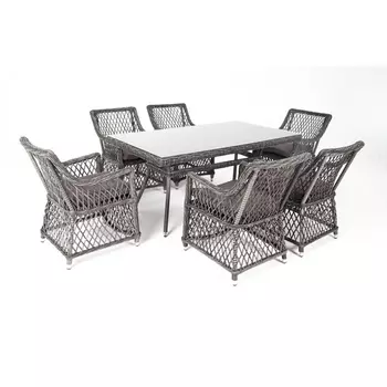 Обеденная группа плетеная, цвет графит 4SIS Латте LC6T-7-SET graphite