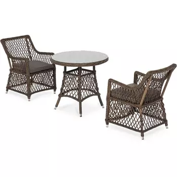 Обеденная группа плетеная, цвет коричневый 4SIS Эспрессо-80 L ECL2T1-3-SET brown