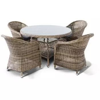 Обеденная группа плетеная, цвет соломенный 4SIS Равенна RAVC4T-5-SET