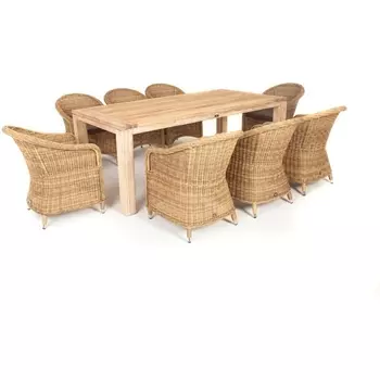 Обеденная группа садовая, цвет соломенный 4SIS Арбаро С ARBC8T-9-SET