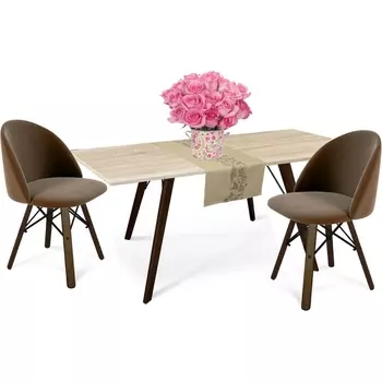 Обеденная группа Sheffilton SHT-DS136 кофейный ликер/тем.орех/черн/дуб сонома