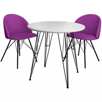 Обеденная группа SHT-DS10 белый/ягодное варенье/черный муар от фабрики Sheffilton