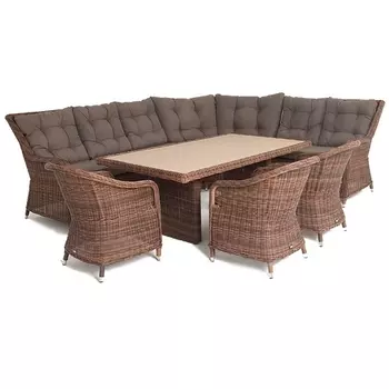 Обеденная группа угловая из искусственного ротанга, цвет коричневый 4SIS Бергамо BS6CT-5-SET brown