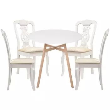 Обеденная группа Woodville Акутто 80 white 527488