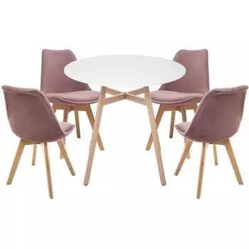 Обеденная группа Woodville Арги 90 light purple / white / wood 532547