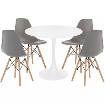 Обеденная группа Woodville Авина gray / white 528188