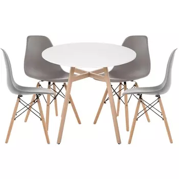 Обеденная группа Woodville Гуанора 80 gray / white / wood 527489