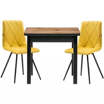 Обеденная группа Woodville Гуидо velutto 28 / черный / дуб вотан 517159