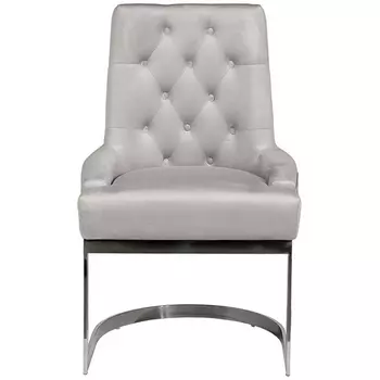 Обеденный стул Garda Decor 76AR-62105 (Хром/Светло-серый)