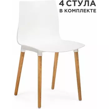 Обеденный стул Кобе Woodville (Массив дерева,Пластик/Белый) арт.589906