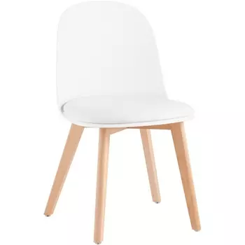 Стул Stool Group Fog с подушкой белый деревянные ножки УТ000036897