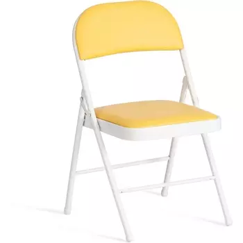 Обеденный стул Tetchair FOLDER (Металл,Экокожа/Желтый,Белый) 20233