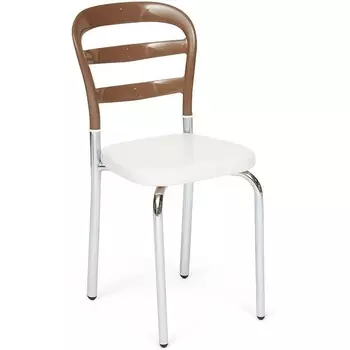 Обеденный стул Tetchair Izmir (Mod.10) (Металл,Пластик,Экокожа /Белый,Коричневый) 13316