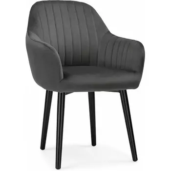 Обеденный стул Woodville Бри серое / черное (Велюр) арт.584290
