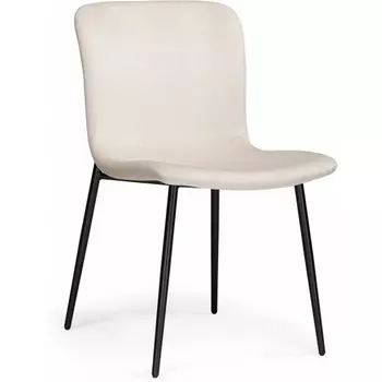Обеденный стул Woodville Игон бежевый / черный муар (Металл, Велюр/Черный, Бежевый/Бежевый, Черный) арт.610749