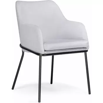 Обеденный стул Woodville Охаши серый / черный глянец (Металл, Велюр/Черный, Серый/Серый, Черный) арт.610744