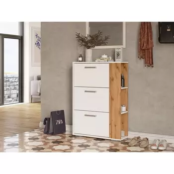 Обувница Эдеа-1 (Эдеа-1 белый / дуб вотан) Woodville арт.563549