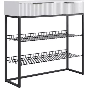 Обувница Классная 1 Mebelson (ЛДСП,Металл/Светлое дерево,Белый,Черный) арт.172188,3323