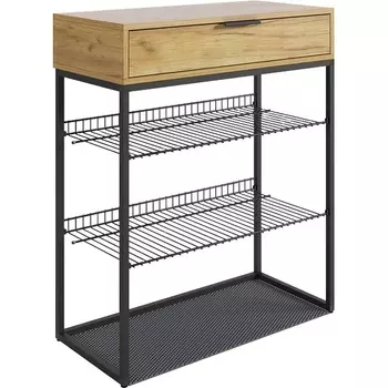 Обувница Краш, цвет черный муар/дуб крафт золотой Mebelson (арт.LMN-13.2555)