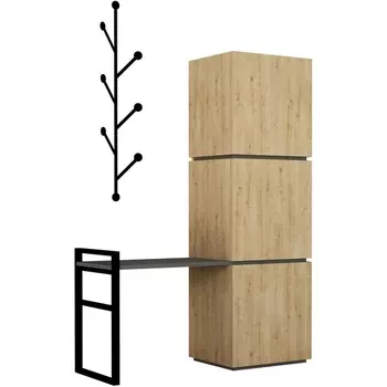 Обувница с вешалкой для одежды MELLO HALLWAY STAND (Дерево/Темно-серый) LEVE
