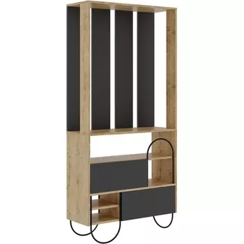 Обувница с вешалкой для одежды NORFOLK HALL STAND LEVE (ЛДСП,Металл/Черный,Дуб) арт.LEV00776