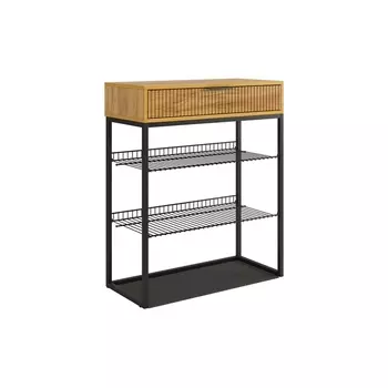 Обувница Вельвет Mebelson (ЛДСП,Металл/Дуб золотой,Черный) арт.173128,3325