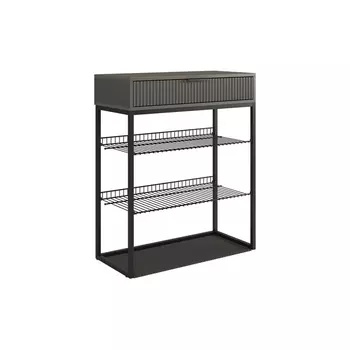 Обувница Вельвет Mebelson (ЛДСП,Металл/Графит,Черный) арт.173128,3324