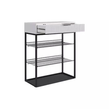 Обувница Вельвет Mebelson (ЛДСП,Металл/Светлое дерево,Белый,Черный) арт.173128,3323