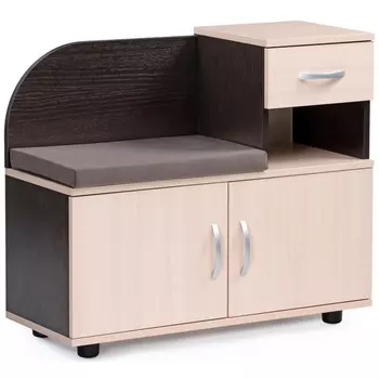 Обувница Woodville Аврора дуб млечный / венге 310530