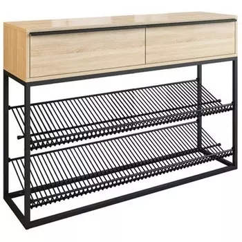 Обувница Woodville Крафт 2 черный муар / дуб сонома 454691