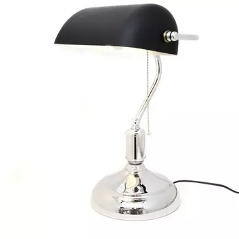 Офисная настольная лампа с выключателем Lumina Deco Banker LDT 305 BK+CHR