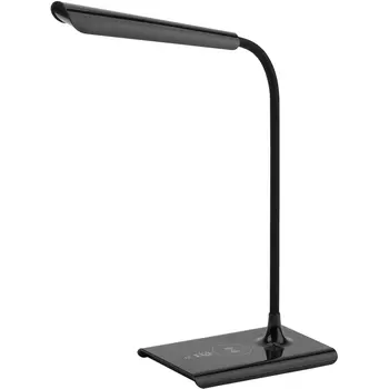 Офисная настольная лампа светодиодная с диммером и выключателем регулировкой яркости беспроводным ЗУ ЭРА NLED-474-10W-BK