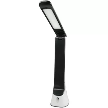 Офисная настольная лампа складываемая светодиодная с выключателем и ночным режимом TLD-564 White-Black/LED/500Lm/3000-6000K/Dimmer/NightLight Uniel