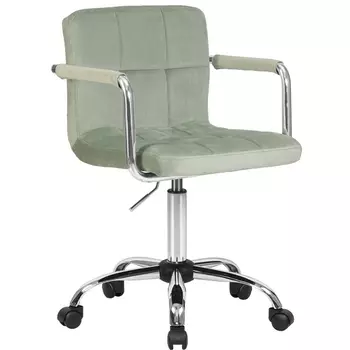 Офисное кресло для персонала (мятный велюр (MJ9-87)) Dobrin 9400-LM TERRY TERRY, цвет сиденья мятный (MJ9-87), основания хромированная сталь