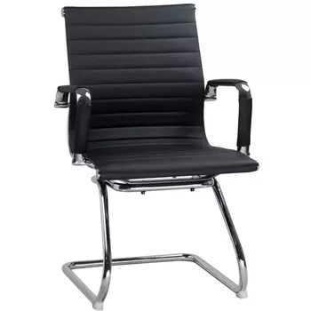 Офисное кресло для посетителей (чёрный) Dobrin 102N-LMR CODY CODY, цвет сиденья черный, основания хромированная сталь