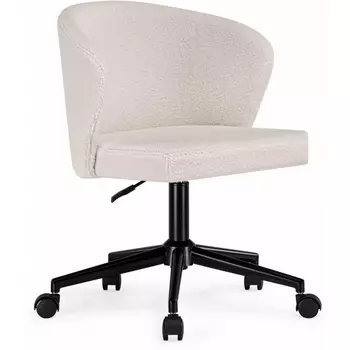 Офисное кресло Woodville Lika white teddy / black арт.15858