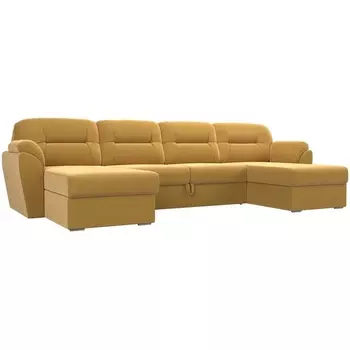 П-образный диван Бостон (микровельвет желтый) Лига Диванов 109501