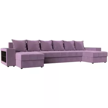 П-образный диван Дубай левый (микровельвет сиреневый) Лига Диванов 110592