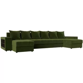 П-образный диван Дубай левый (микровельвет зеленый) Лига Диванов 110589