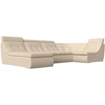 П-образный модульный диван Холидей Люкс (экокожа бежевая) Лига Диванов 105597
