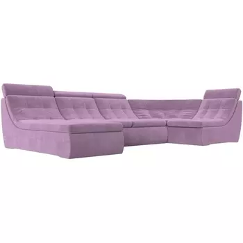 П-образный модульный диван Холидей Люкс (микровельвет сиреневый) Лига Диванов 105591
