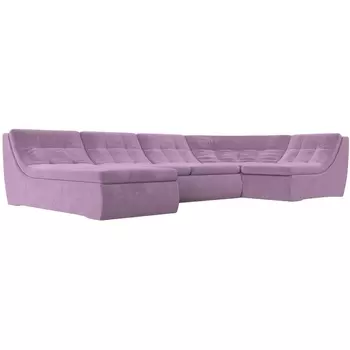 П-образный модульный диван Холидей (микровельвет сиреневый) Лига Диванов 112680