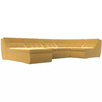 П-образный модульный диван Холидей (микровельвет желтый) Лига Диванов 112678