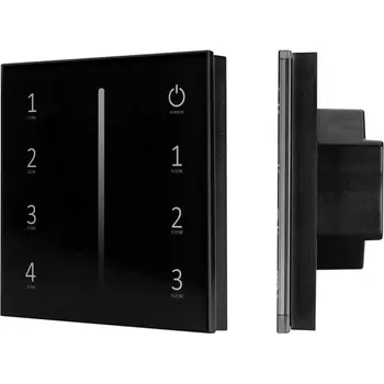 Панель Sens SMART-P17-DIM Black (230V, 4 зоны, 2.4G) (Arlight, IP20 Пластик, 5 лет) 028129