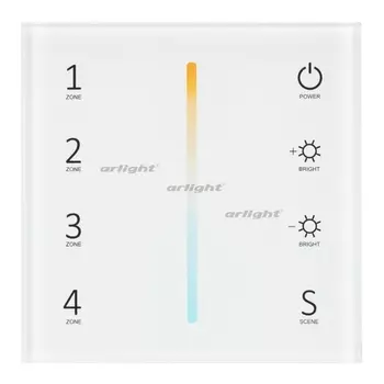 Панель Sens SMART-P38-MIX White (230V, 4 зоны, 2.4G) (Arlight, IP20 Пластик, 5 лет) 027118