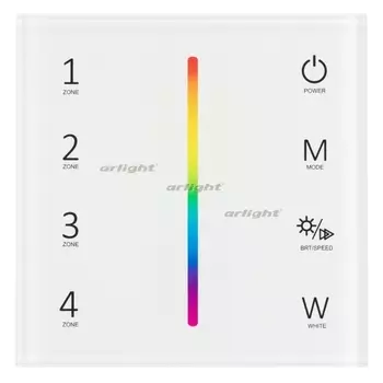 Панель Sens SMART-P45-RGBW White (230V, 4 зоны, 2.4G) (Arlight, IP20 Пластик, 5 лет) 028140