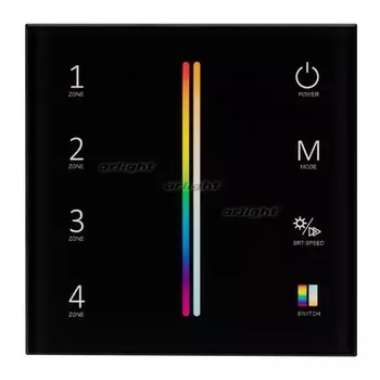 Панель Sens SMART-P55-MULTI Black (3V, 4 зоны, 2.4G) (Arlight, IP20 Пластик, 5 лет) 028310