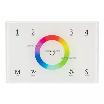 Панель Sens SMART-P83-RGB White (230V, 4 зоны, 2.4G) (Arlight, IP20 Пластик, 5 лет) 028402