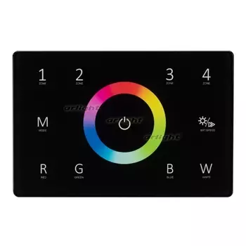 Панель Sens SMART-P85-RGBW Black (230V, 4 зоны, 2.4G) (Arlight, IP20 Пластик, 5 лет) 028405